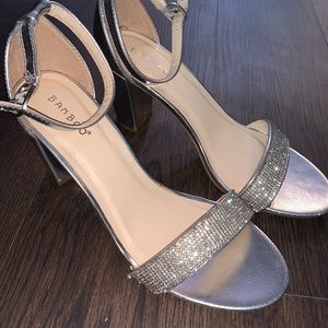 Silver chunky heels